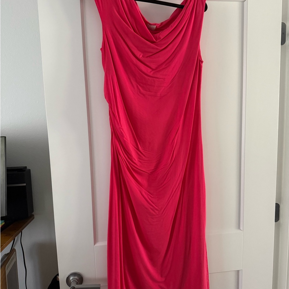a new day Vibrant Pink Midi Dress
